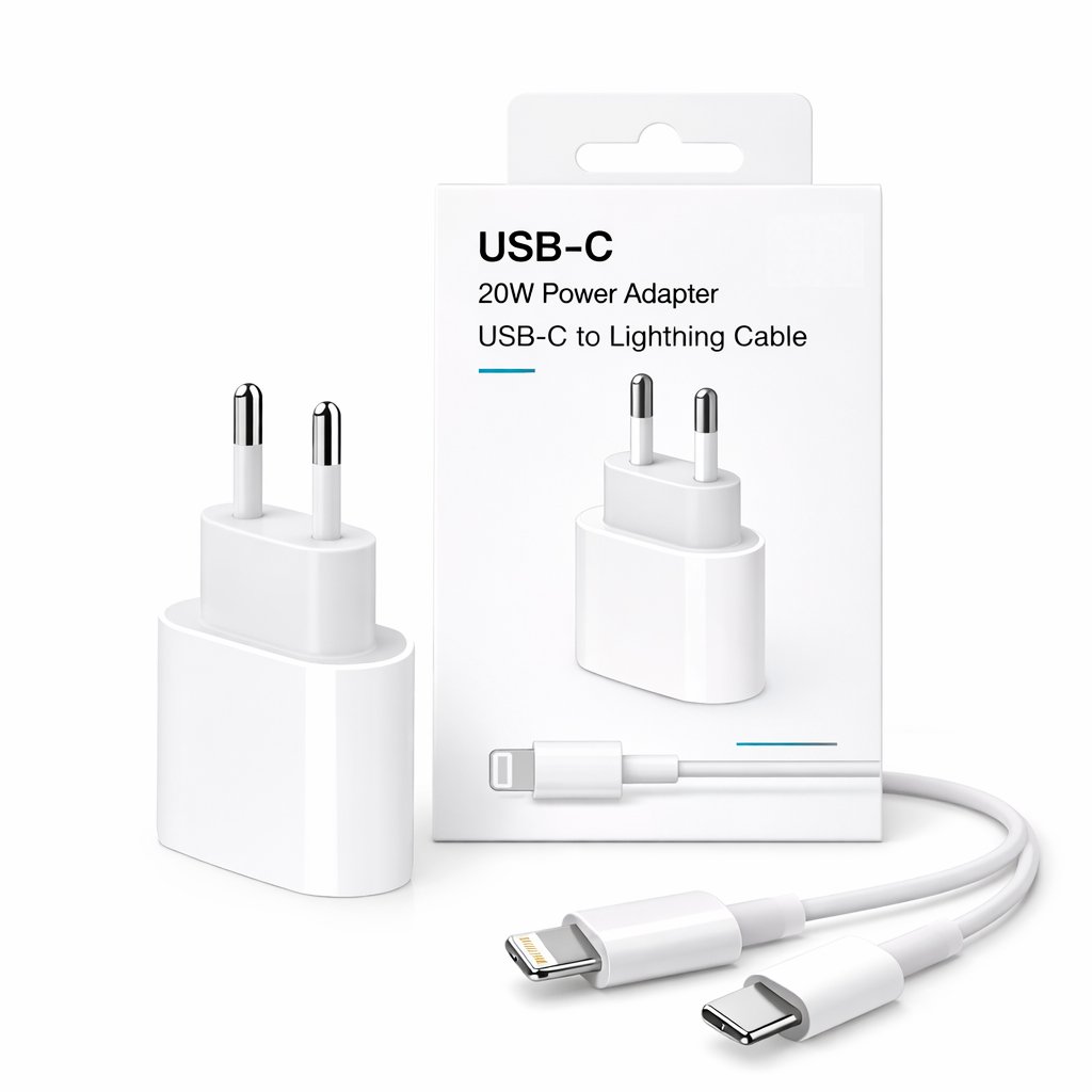 Carregador 20W + Cabo USB-C – Lightning